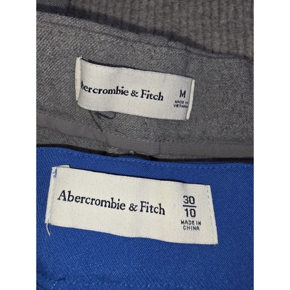 Abercrombie & Fitch Women's Blue Grey Pleated Wide Leg Trouser Pants Size M(2) - Picture 3 of 16